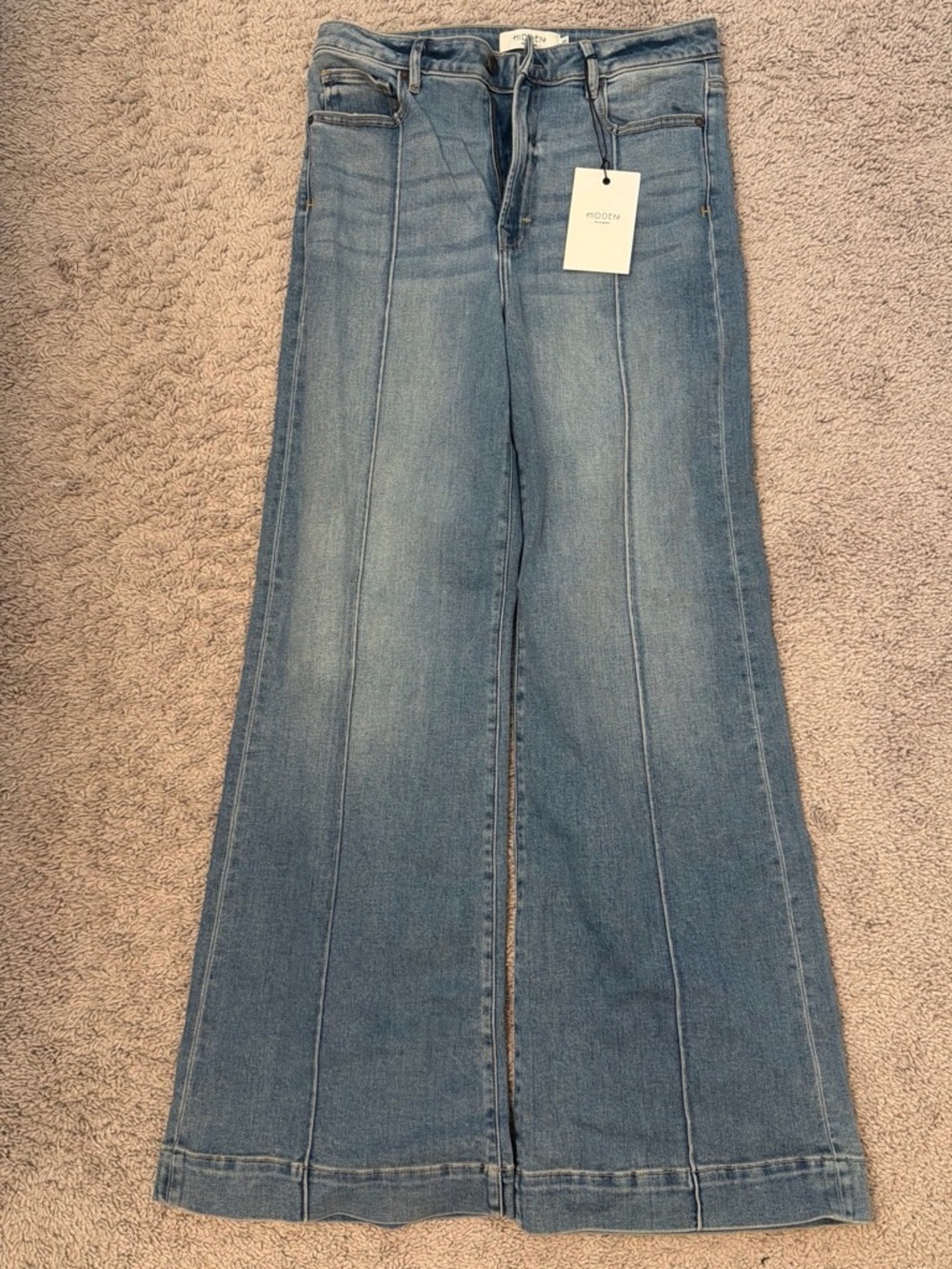 High-Rise Light Blue Wide-Leg Jeans